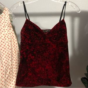 Rampage Velvet Strapped Cropped Tank Top